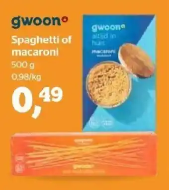 Spar Gwoon Spaghetti of macaroni 500g aanbieding