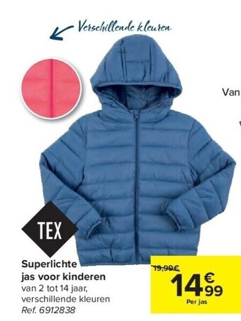 Carrefour Superlichte jas voor kinderen aanbieding