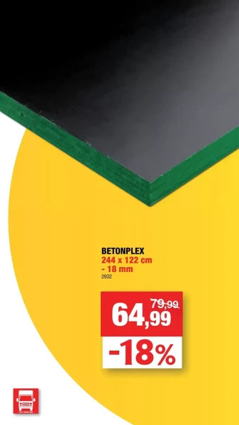 Hubo Betonplex 244 x 122 cm aanbieding