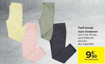 Carrefour Twill broek voor kinderen aanbieding