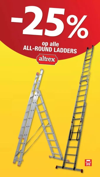 Hubo Op alle all-round ladders aanbieding