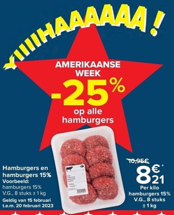 Carrefour Hamburgers en hamburgers 15% aanbieding