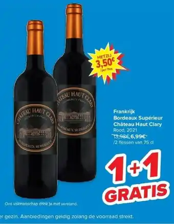 Carrefour Frankrijk bordeaux supérieur château haut clary aanbieding