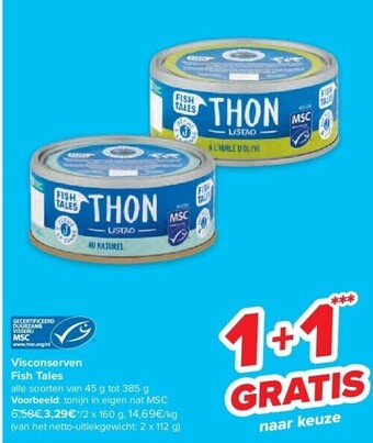 Carrefour Visconserven fish tales aanbieding