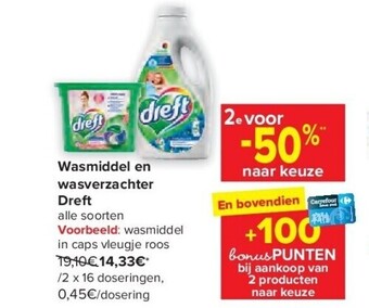 Carrefour Wasmiddel en wasverzachter dreft aanbieding
