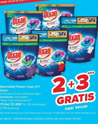 Carrefour Wasmiddel power caps 3+1 dixan aanbieding