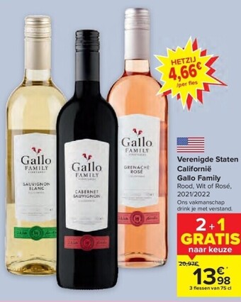 Carrefour Verenigde staten californië gallo family aanbieding