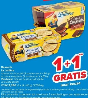 Carrefour Desserts la laitière aanbieding