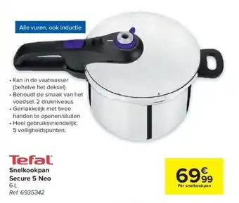 Carrefour Snelkookpan secure 5 neo 6 l aanbieding