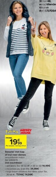 Carrefour Sweater met kap of trui voor dames aanbieding