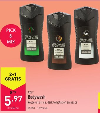 ALDI Axe Bodywash aanbieding
