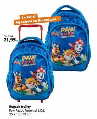 Rugzak trolley paw patrol