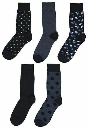 HEMA HEMA 5-pak Herensokken Confetti Donkerblauw (donkerblauw) aanbieding