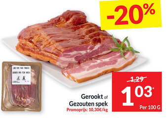 Intermarché Gerookt of Gezouten Spek 100g aanbieding
