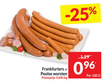 Intermarché Frankfurters of Poolse Worsten 100g aanbieding