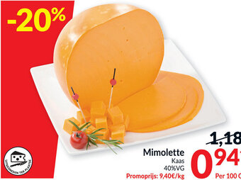 Intermarché Mimolette Kaas 40% VG 100g aanbieding