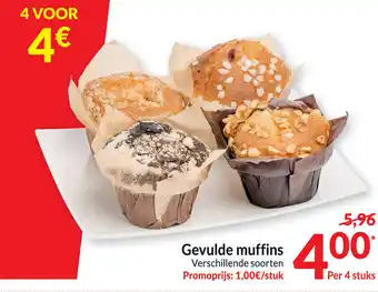 Intermarché Gevulde Muffins 4 Stuks aanbieding