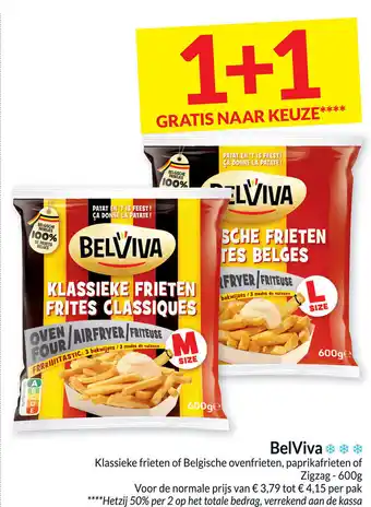 Intermarché Belviva Klassieke Frieten of Belgische Oven Frieten , Paprikafrieten of Zigzag aanbieding