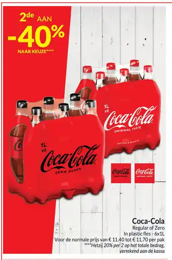 Intermarché Coca-Cola Regular of Zero In Plastic Fles 6 x 1L aanbieding