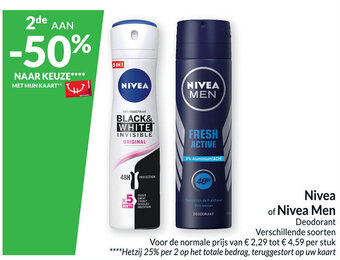 Intermarché Nivea of Nivea Men Deodorant aanbieding