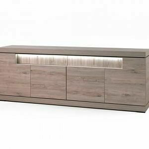 O&O Dressoir Millenium Eik Licht Grijs & Marmer