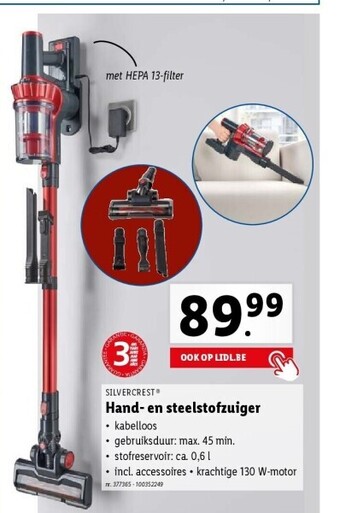 Lidl Hand- en steelstofzuiger aanbieding