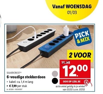 Lidl 6-voudige stekkerdoos aanbieding