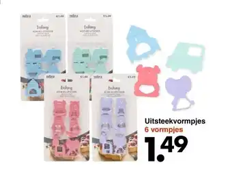 Wibra Uitsteekvormpjes 6 vormpjes aanbieding