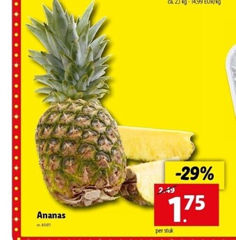 Lidl Ananas aanbieding