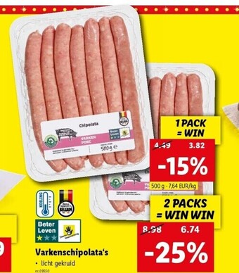 Lidl Varkenschipolata‘s aanbieding