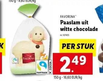 Paaslam uit witte chocolade