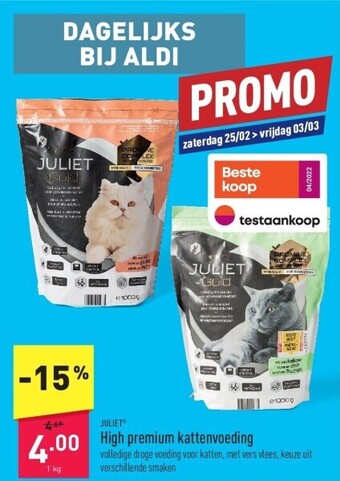 ALDI High premium kattenvoeding aanbieding