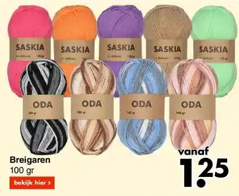Wibra Breigaren 100 gr aanbieding