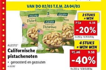 Lidl Californische pistachenoten aanbieding