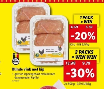 Lidl Blinde vink met kip aanbieding