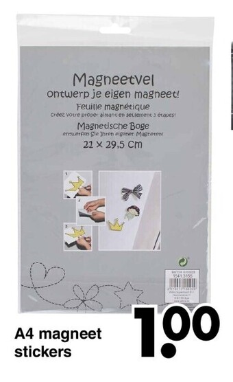 Wibra A4 magneet stickers aanbieding