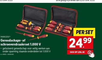 Lidl Gereedschaps- of schroevendraaierset 1.000 v aanbieding