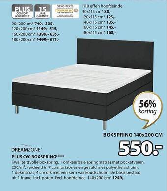 Jysk Plus c60 boxspring aanbieding