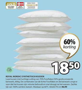 Jysk Royal nordic synthetisch kussen aanbieding