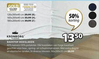 Jysk Badstof hoeslaken aanbieding