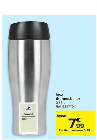 Carrefour Inox thermosbeker aanbieding