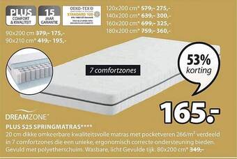Jysk Plus s25 springmatras aanbieding