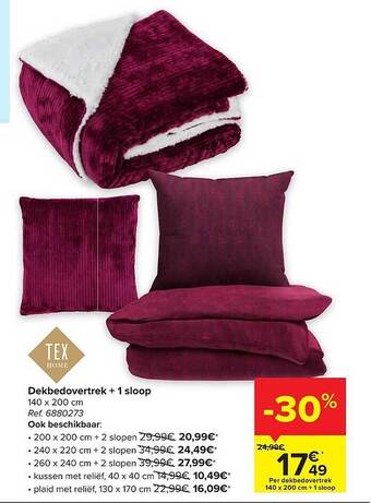 Carrefour Dekbedovertrek + 1 sloop aanbieding