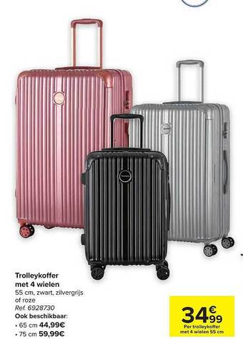Carrefour Trolleykoffer met 4 wielen aanbieding