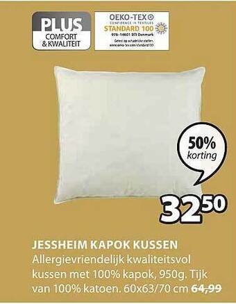 Jysk Jessheim kapok kussen aanbieding