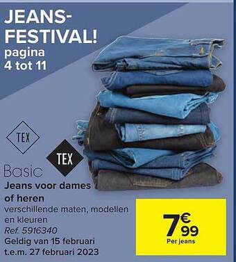 Carrefour Jeans voor dames of heren aanbieding