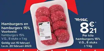 Carrefour Hamburgers en hamburgers 15% aanbieding