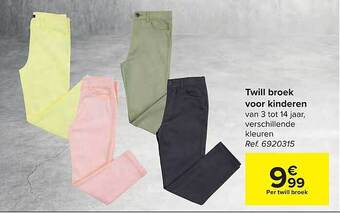 Carrefour Twill broek voor kinderen aanbieding