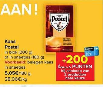 Carrefour Kaas postel aanbieding