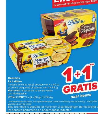 Carrefour Desserts la laitière aanbieding